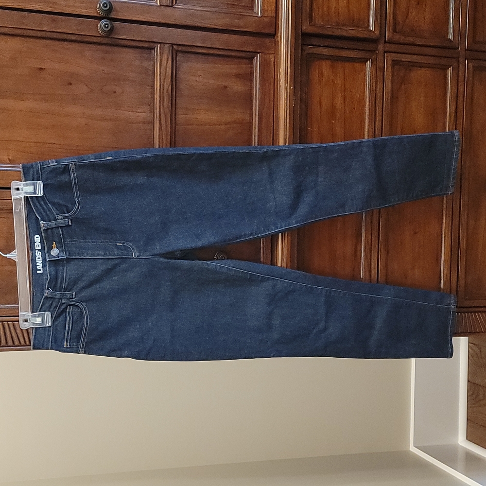 Lands End High Rise Slim Ankle Jean 8 dark rinse